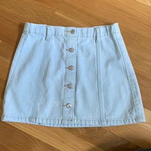 Girls light wash jeans skirt